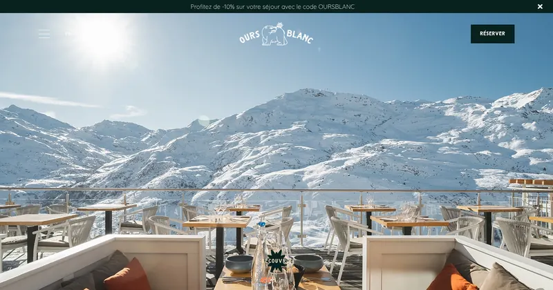 Ours Blanc Hotel & Spa website