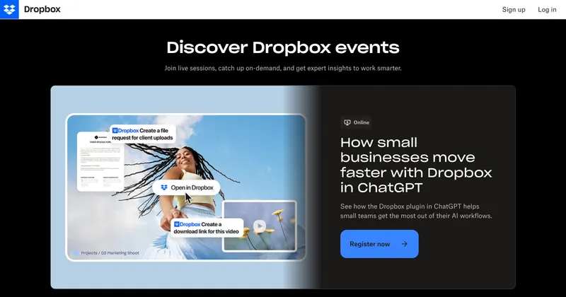 Dropbox Events website